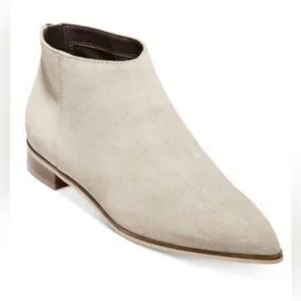 Cole Haan Light Beige Suede Ankle Boots Size 9.5 - Picture 2 of 6